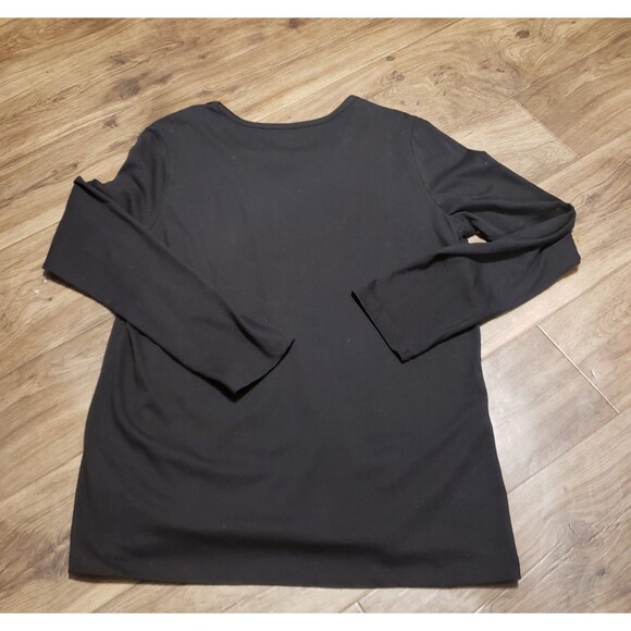 Kim Roger's Black Christmas Blouse Women's Sz M - Picture 2 of 5